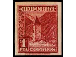 ** COLONIAS ESPAÑOLAS: ANDORRA. Ed.54ecs. 1 Pta. Lila Rosa ERROR DE COLOR. MAGNÍFICO Y... - Altri & Non Classificati