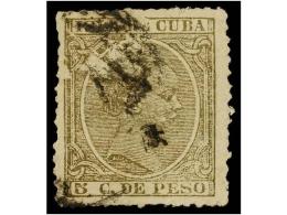 ° CUBA. Ed.115F. 5 Cts. Verde FALSO POSTAL Tipo I. Interesante Ejemplar, Plancha Muy Desgastada.... - Other & Unclassified