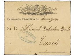 CUBA. 1897. SANCTI SPIRITUS A ZARAGOZA. Sobre Ilustrado EJÉRCITO DE ULTRAMAR EN CUBA, Marca Ovalado... - Other & Unclassified