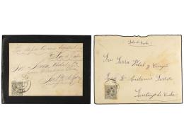 CUBA. 1898 (Mayo-Junio). GUERRA HISPANO-AMERICANA. Dos Cartas Circuladas De ESPAÑA A SANTIAGO DE CUBA... - Other & Unclassified