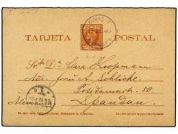 COLONIAS ESPAÑOLAS: FERNANDO POO. 1900. Entero Postal De 3 Cts. Castaño Rojo Circulado A... - Other & Unclassified