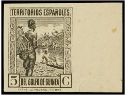 ** COLONIAS ESPAÑOLAS: GUINEA. Ed.264s. 5 Cts. Castaño Claro SIN DENTAR, Corte En El... - Altri & Non Classificati