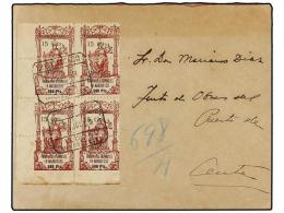 MARRUECOS. Ed.73 (4). 1920. TETUÁN A CEUTA. 15 Cts. S. 500 Pts. Castaño Rojo, Bloque De Cuatro... - Autres & Non Classés