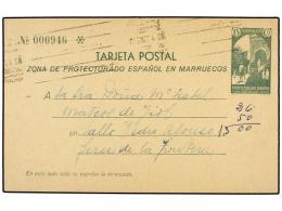 MARRUECOS. Entero Postal De 15 Cts. Verde Circulado De TETUÁN A JEREZ (Ed. 20). - Autres & Non Classés