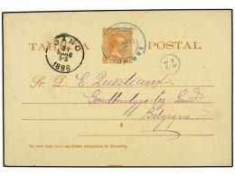 PUERTO RICO. 1896. Entero Postal De 3 Cts. Castaño Rojo (Ed. 8) Circulado De SAN JUAN A... - Sonstige & Ohne Zuordnung