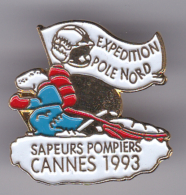 52288-  Pin's..Sapeurs Pompiers.Cannes.expedition Pole Nord... - Pompiers