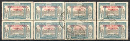 Colonies Françaises Et Protectorats (GABON) - 1924-27 - 4 Paires Du N° 96 - 25 C. Vert-bleu Et Noir - Used Stamps