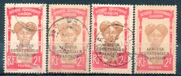 Colonies Françaises Et Protectorats (GABON) - 1924-27 - 4 Exemplaires Du N° 106 - 2 F. Carmin Et Brun Clair - Oblitérés