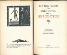 Buch: Alexander Stoll: Die Novellen Und Anekdoten Des Herodotos. Verlag Köhler & Amelang Leipzig 1968 - Deutschsprachige Autoren