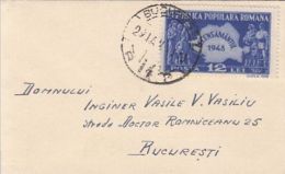 POPULATION CENSUS, STAMP ON LILIPUT COVER, 1948, ROMANIA - Cartas & Documentos