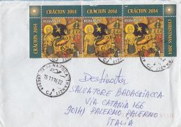 CHRISTMAS, JESUS' BIRTH, PEACH BLOSSOM, STAMPS ON COVER, 2016, ROMANIA - Lettres & Documents