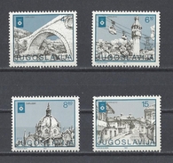 YOUGOSLAVIE . YT 1838/1841 Neuf **  Jeux Olympiques D'hiver  à Sarajevo . Vues De La Ville  1982 - Unused Stamps