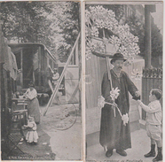 2 Cpa Forains Et Fête Foraine Marchand De Moulinet Gens Du Voyage 1907-1908 Beau Plan éditeur Non Précisé Dos Scanné - Venters