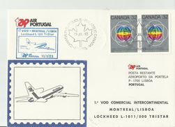 PORTUGAL Erst Flug Monteral -LIsbona  1983 - Cartas & Documentos