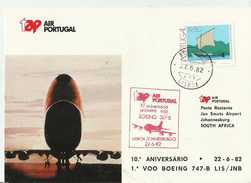 PORTUGAL Erst Flug  1982 Lisbona -Johannesburg - Lettres & Documents