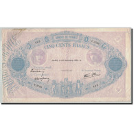 Billet, France, 500 Francs, 500 F 1888-1940 ''Bleu Et Rose'', 1939, 1939-11-23 - 500 F 1888-1940 ''Bleu Et Rose''