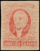 N° 4 '1856 Hidalgo 4R Rood, Zonder Opdru - Mexico