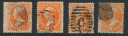 1870/1879 'Webster 15c Oranje' (4x) Dive - Andere & Zonder Classificatie