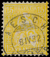 N° 52 'Zittende Helvetia 1881, 15c Geel' - Andere & Zonder Classificatie