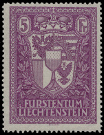 N° 128 '1935 Vaduz 5Fr Paars', Zm (Yv € - Altri & Non Classificati