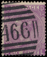 N° 108 '1869, 6d Violet, Plate 8', Zm (S - Altri & Non Classificati