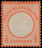 N° 3 '1872, 1/2 Gr Dieporanje Mit Kleine - Andere & Zonder Classificatie