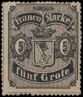 N° 12 '1862, 5 Gr Zwart Op Grijs' Met Ke - Other & Unclassified