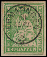 N° 30 'Helvetia 40R Groen' Op Briefstukj - Used Stamps