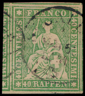 N° 30a 'Helvetia 40R Groen' Zeer Breed G - Used Stamps