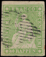 N° 30a 'Helvetia 40R Groen'' Zeer Breed - Used Stamps