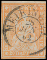 N° 29a 'Helvetia 20R Oranje' Breed Geran - Usati