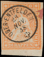 N° 29 'Helvetia 20R Oranje' Zeer Breed G - Used Stamps