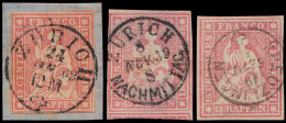 N° 28 'Helvetia 15R Roze' (3x), Breed Ge - Used Stamps