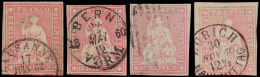 N° 28a En 28 B 'Helvetia 15R Roze' Beide - Used Stamps