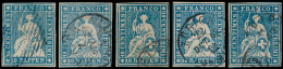 N° 27 'Helvetia 10R Blauw' (10x) Uitgezo - Used Stamps