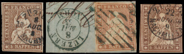 N° 26 B 'Helvetia 5R Bruin' (3x), Breed - Used Stamps