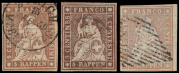 N° 26 B 'Helvetia 5R Bruin' (3x), Breed - Used Stamps
