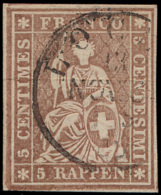 N° 26a 'Helvetia 5R Bruin' Zeer Mooi Ger - Used Stamps