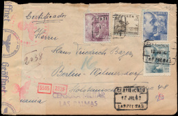 1943, Aangetekende Censuurbrief Van Las - Oblitérés