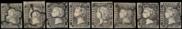 N° 1 '6c Zwart' 24x), Breed Gerande Zege - Used Stamps