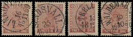 N° 10 '30 öre Bruin' (4x) Uitgezochte Ex - Used Stamps