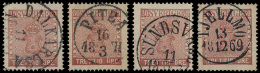 N° 10 '30 öre Bruin' (4x) Uitgezochte Ex - Used Stamps