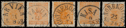 N° 9 '24 öre Oranjegeel' (5x) Uitgezocht - Used Stamps