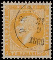 N° 2 '1856, 2 S Geel' LUXE Zegel- ZELDZA - Oblitérés