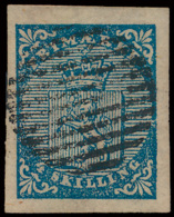 N° 1 '4 S Blauw' Zeer Breed Gerand, Prac - Used Stamps