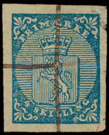 N° 1 '4 S Blauw' Zeer Goed Gerand, Met P - Used Stamps