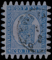 N° 8 '20p Blauw Op Blauw Papier', Perfec - Used Stamps