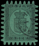 N° 6 '8p Zwart Op Groen Papier' Perfecte - Used Stamps