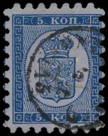 N° 3A '5 K Donkerblauw Op Azurblauw' Tan - Used Stamps