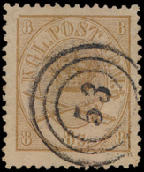 N° 14 '1864, 8 S Olijfbruin', Zm (Yv € 2 - Gebruikt